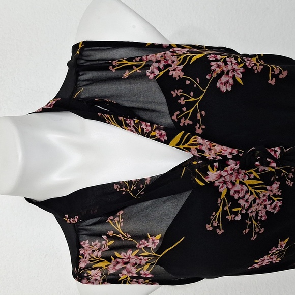 Who What Wear Black Pink Dark Cottagecore Feminine Ruffled Tiered Maxi Dress -M - Picture 3 of 12